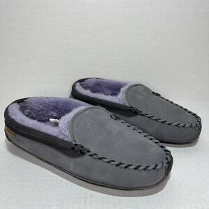 Overland Leather Sheep Skin Shearling Lining Moccasins Woman's Size 8 Purple